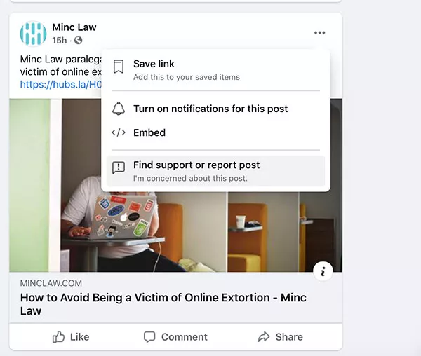 How to report a post on Facebook