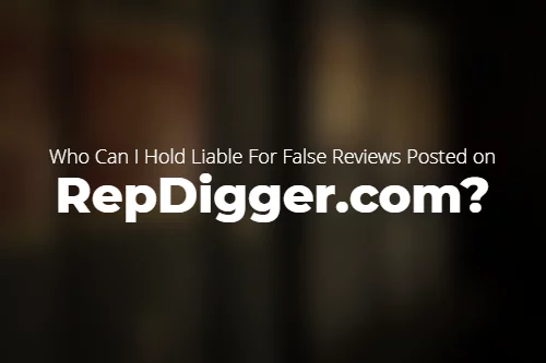 Who Can I Hold Liable For False Reviews Posted on RepDigger.com?