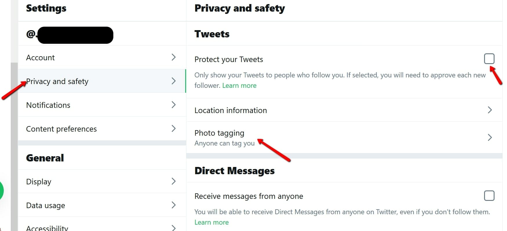 Twitter privacy settings step 3