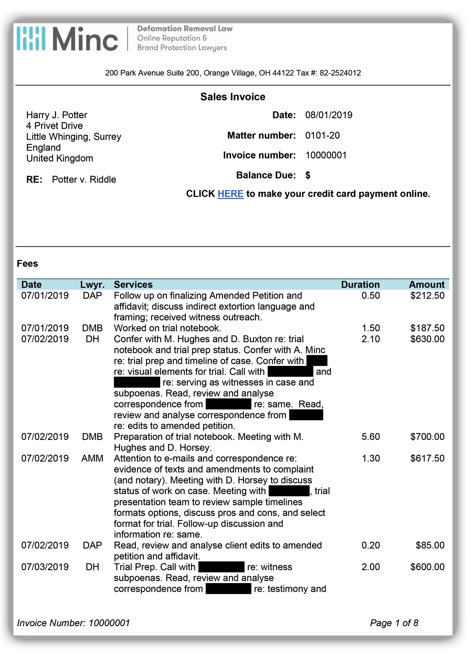 How to Read Your Legal Invoice Minc Law