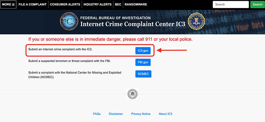 IC3 File a Complaint