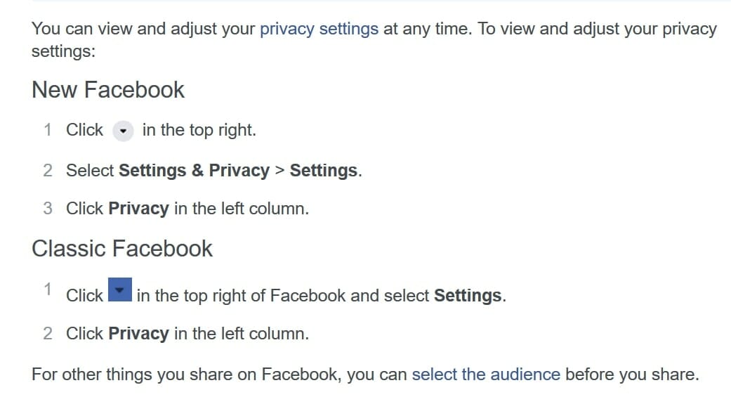 How to adjust Facebook privacy settings