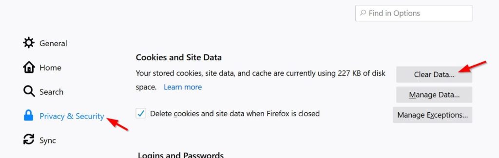 How to delete cookies and clear browser data