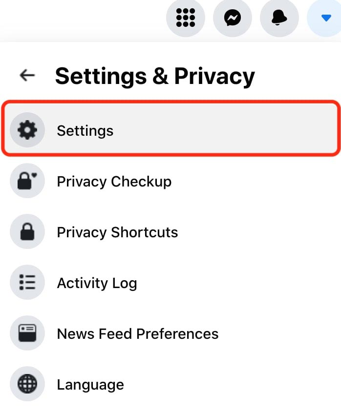 Click Settings & Privacy