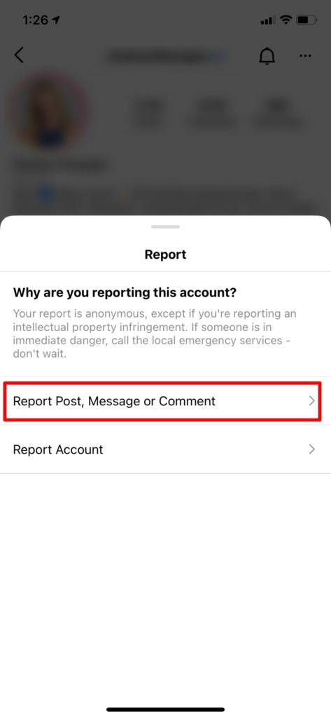 How to report an Instagram post