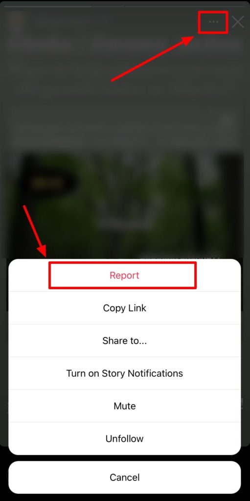 How to report an Instagram story