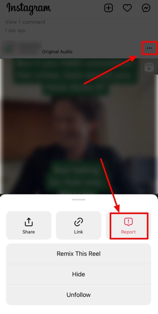 How to report an Instagram video