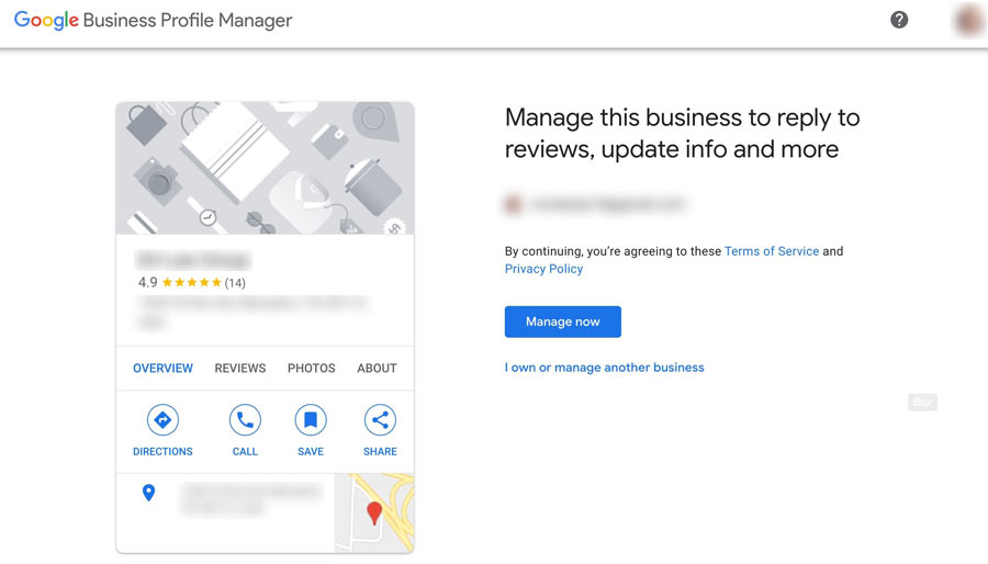 Google business manager claim your business