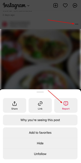 Report an Instagram post