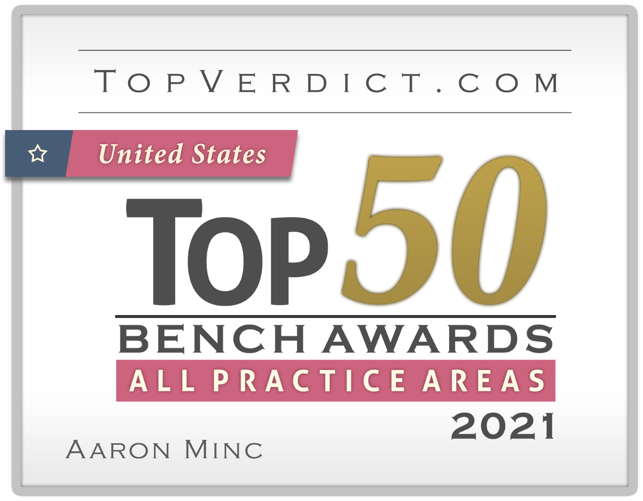 Aaron Minc Bench Award Badge