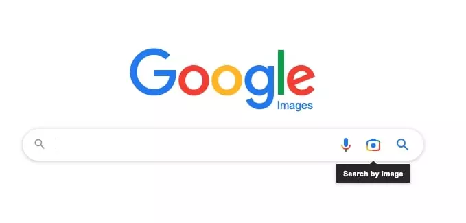 Screenshot of Google Search landing page with "Image search" highlighted